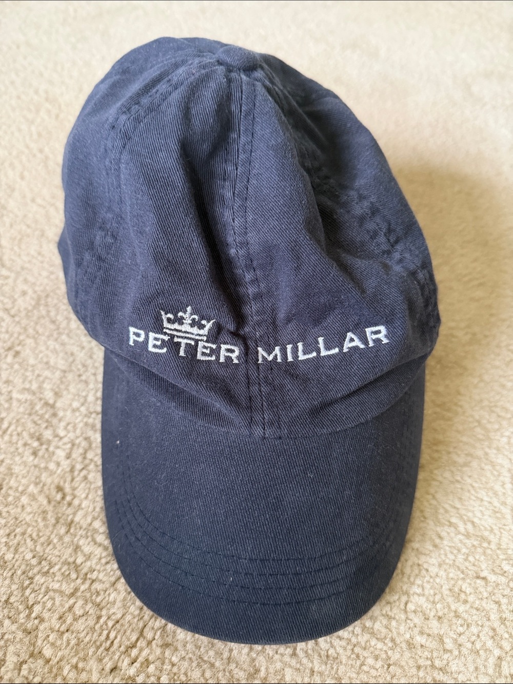 Peter Millar Navy Crown Logo Baseball Hat
